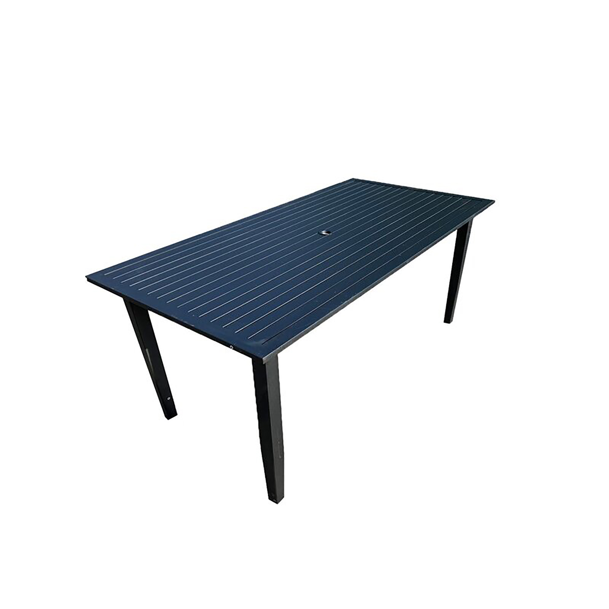 Casainc Metal Rectangle Umbrella Table from Patio Metal Dining Furniture Set，for Outdoor Indoor，For Lawn，Garden, Black-CASAINC