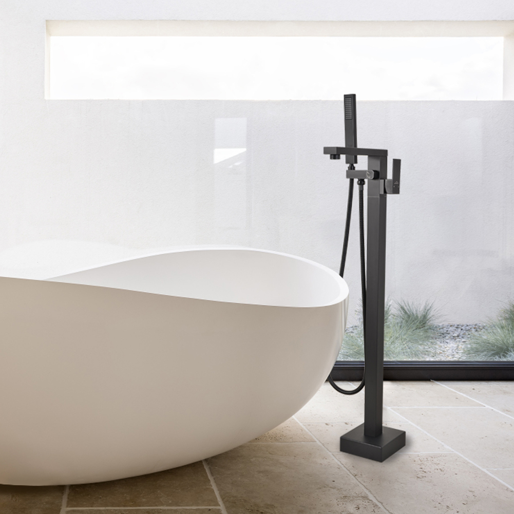 Casainc Freestanding 1-Handle Bathtub Faucet with Handheld Shower (Matte Black)-CASAINC