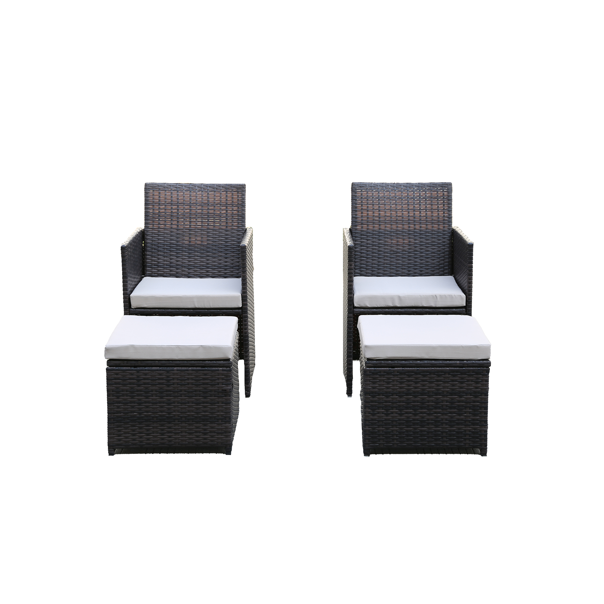 Casainc 4pcs Outdoor Rattan arm chair with Ottaman-CASAINC