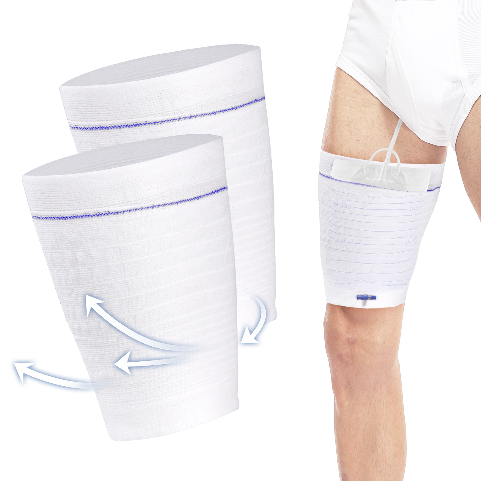 Catheter Leg Bag Holder Washable Urine Bag Cover Strap for Men and Women