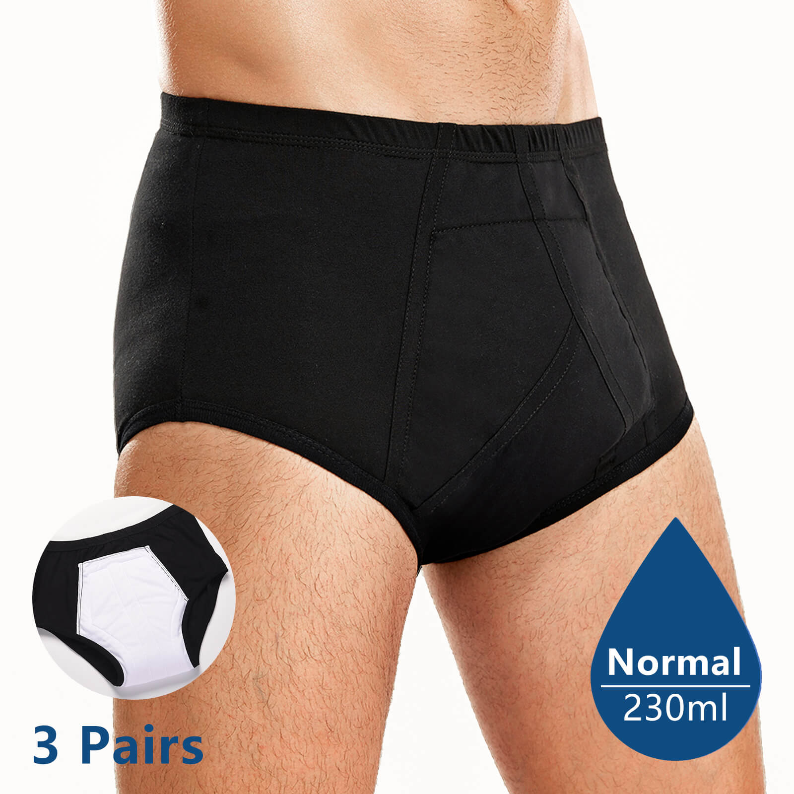 Men's Leak Proof Washable Underwear For Bladder Leakage Elderly Protective Briefs - M66
