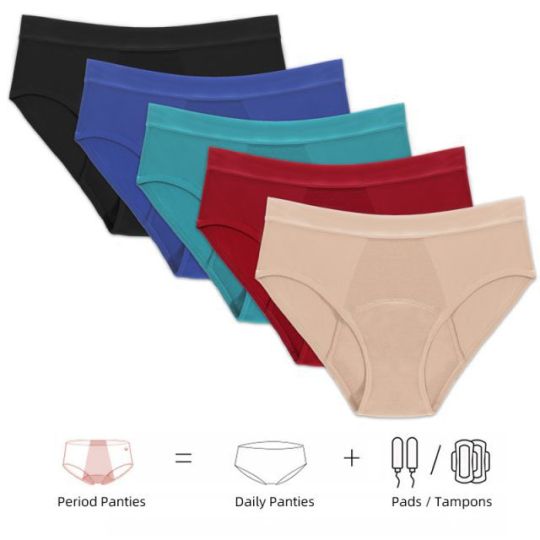 Leak Proof French Cut High Waist Period Underwear For Moderate Flow