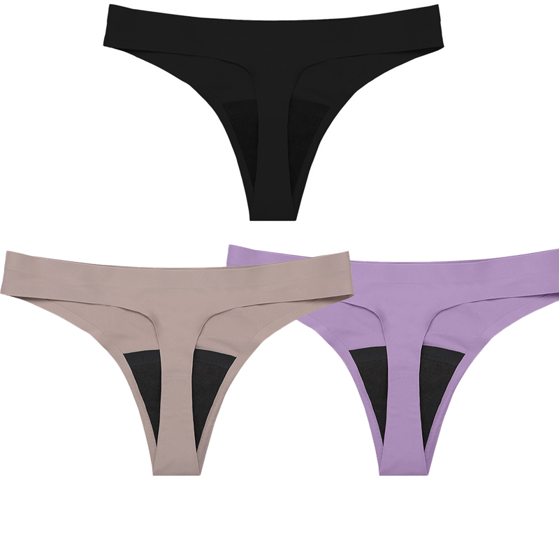 Seamless Smooth Soft Menstrual Period Leak Proof Absorbent Thong 