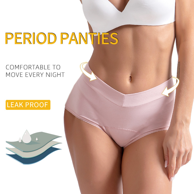 Women Leak Proof Protective High Waist Menstrual Period Panties SLK1