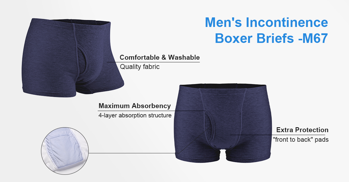 Reusable, Washable Cotton Incontinence Underwear For Men 200 ml