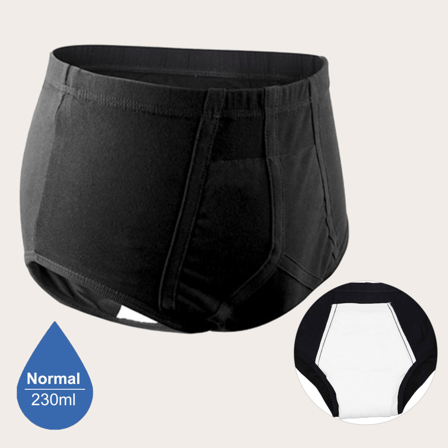 Mens Protective Cotton Underwear for Incontinence Adults & Seniors