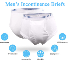 Men's Incontinence Briefs with Fly Moderate Absorbency Pee Proof
