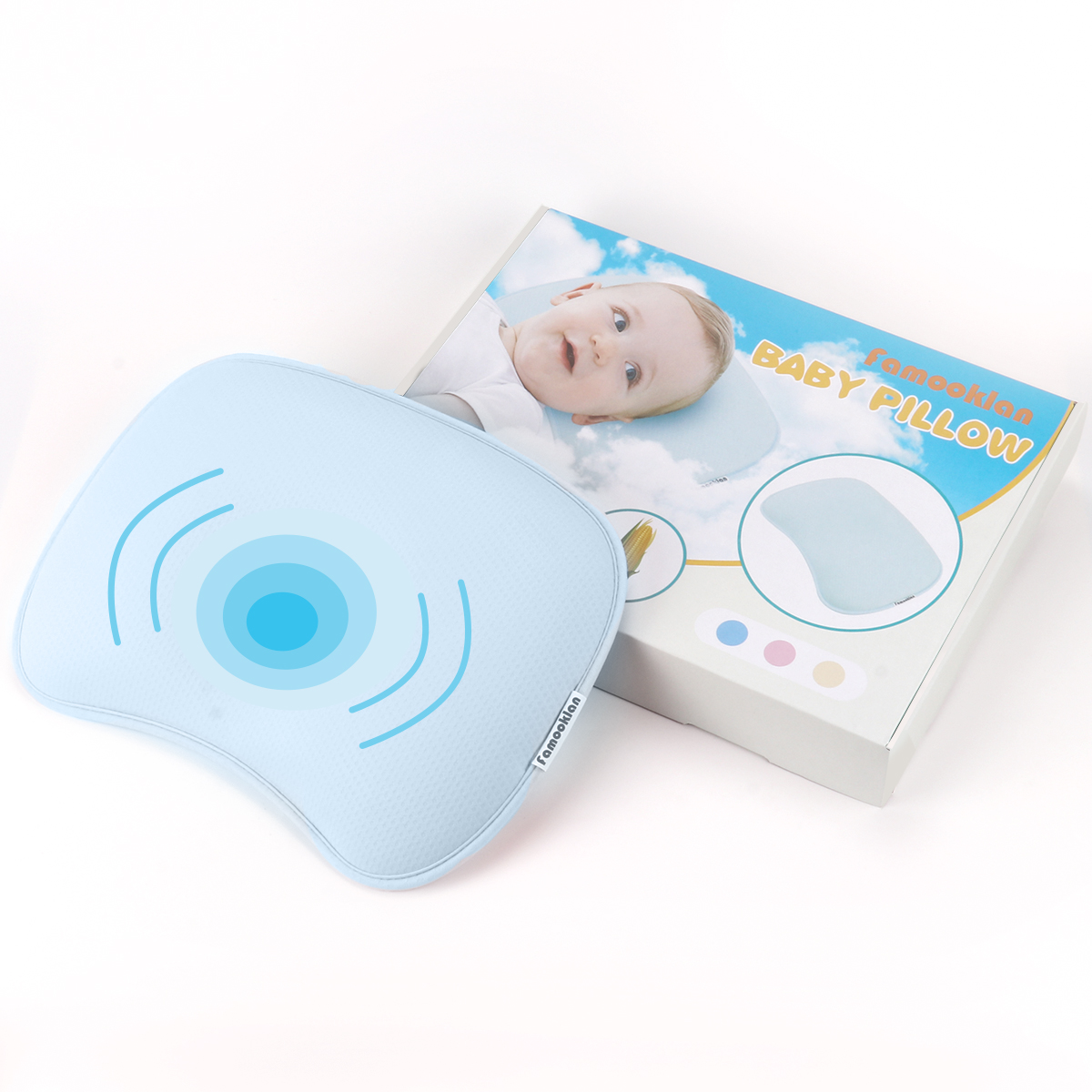 Newborn Baby Pillow Anti Flat Head Infant Anti Roll Sleeping Pillow for Baby 0-12 Months