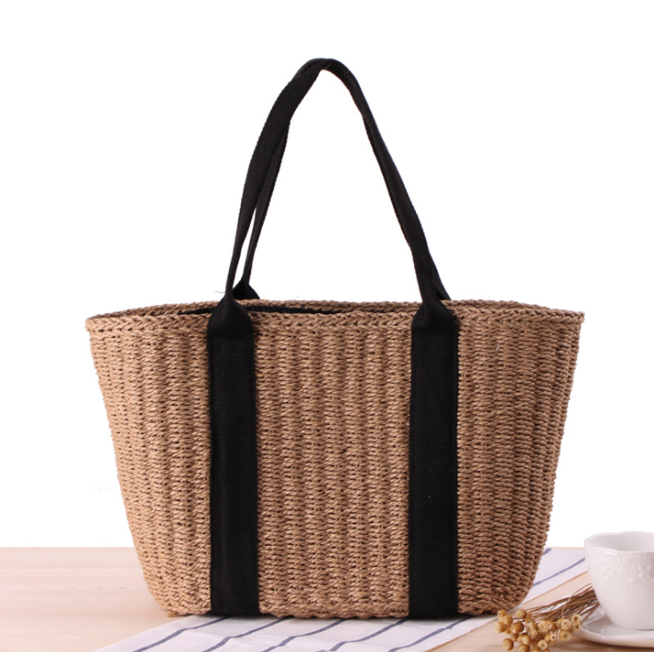 large straw beach bag