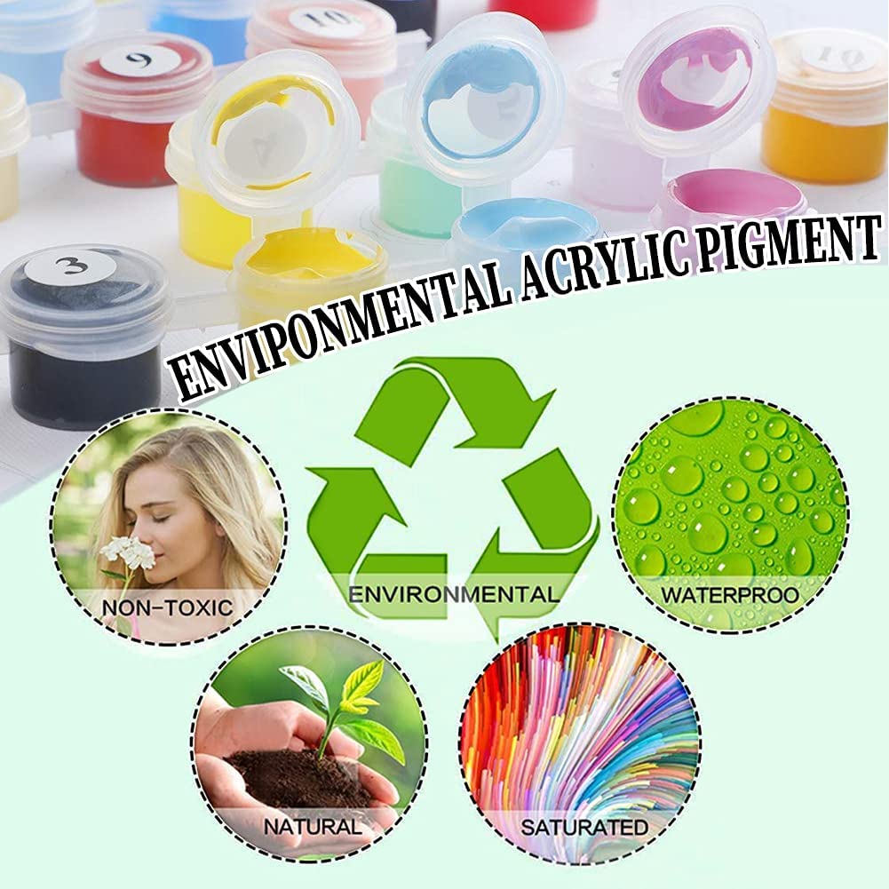 Ginkko DIY Paint by Numbers for Adults Beginner, Moon Easy Paint by Numbers for Beginner, Acrylic Watercolor Paint by Number for Kids, Painting by Numbers Perfect for Gift Decor 16x20 Inch