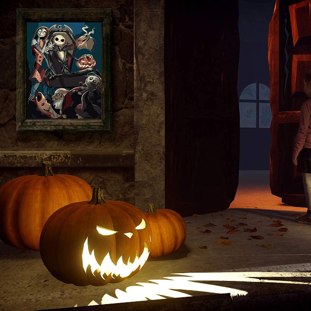 Halloween Decorations Jack Skull, Ginkko Paint by Numbers for Adults Kids Beginners Easy Acrylic on Canvas