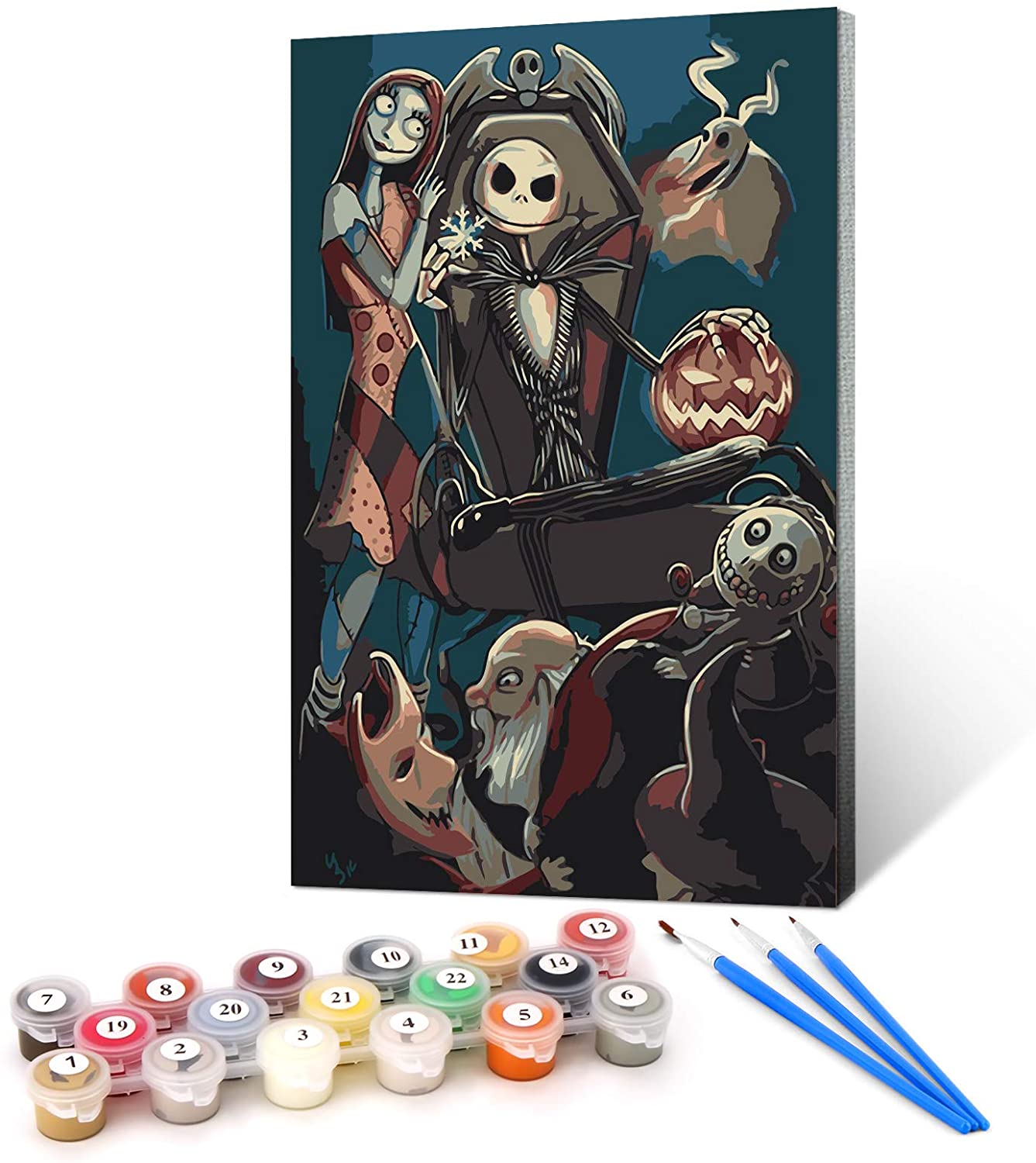 Halloween Decorations Jack Skull, Ginkko Paint by Numbers for Adults Kids Beginners Easy Acrylic on Canvas
