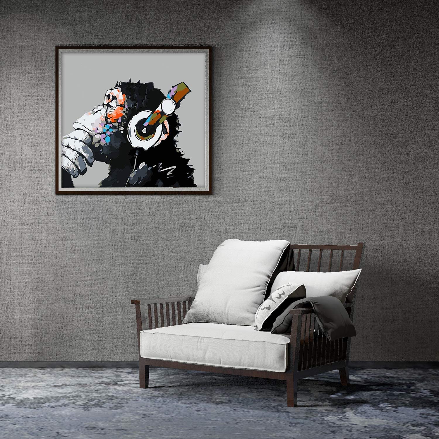 Musical Gorilla, Ginkko Paint by Numbers for Adults Kids Beginners Easy Acrylic on Canvas