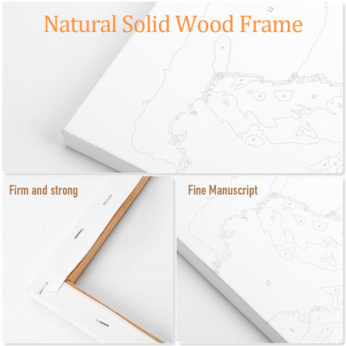 Ginkko Paint by Numbers Kit for Adults Beginner & Kids Ages 8-12 with Wooden Frame Easy Acrylic on Canvas 9x12 inch with Paints and Brushes, Mountain Sunset(Include Framed)