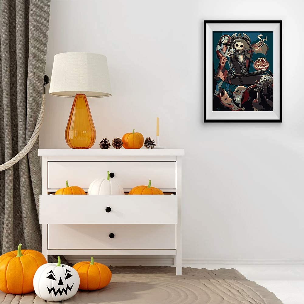 Halloween Decorations Jack Skull, Ginkko Paint by Numbers for Adults Kids Beginners Easy Acrylic on Canvas