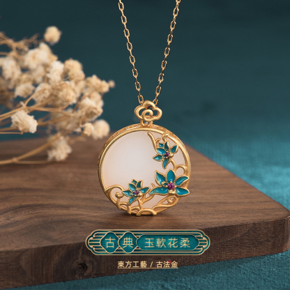 七夕情人節丨古風系列 · 「藍景泰莲花」項鍊  禮物推薦-VANA氛圍飾品