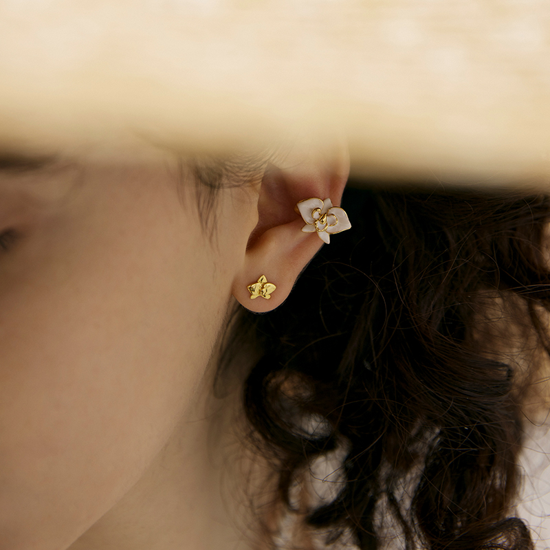 母親節 × 520丨優雅蝴蝶蘭親吻耳夾 法式首飾丨加碼贈好禮 任選第2件半價-VANA氛圍飾品