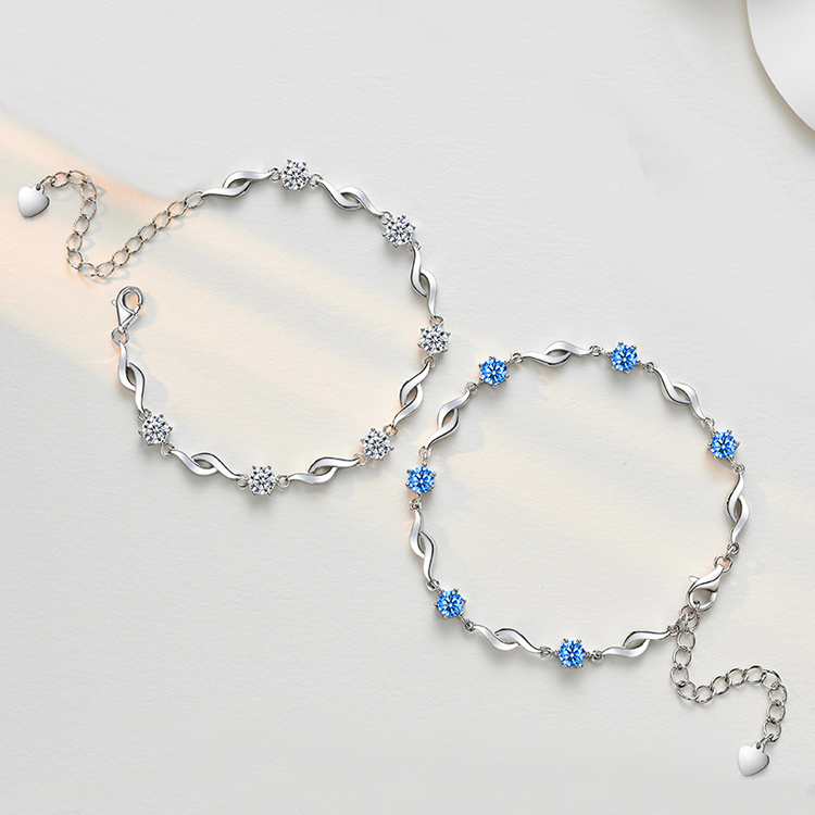 超質感好物丨水晶之戀鑲鑽輕奢手鍊 【純銀】  禮物推薦-VANA氛圍飾品