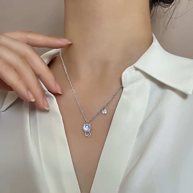 七夕情人節丨貓咪公主 · 「月光石」項鍊  禮物推薦-VANA氛圍飾品