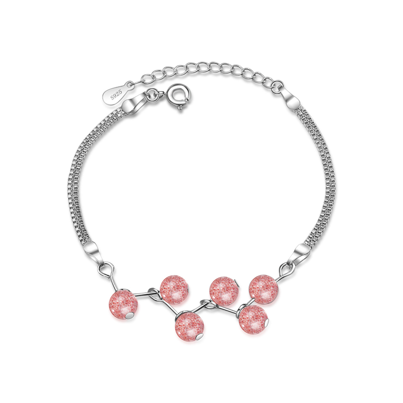 七夕情人節丨簡約個性 · 「草莓晶」手鍊  禮物推薦-VANA氛圍飾品