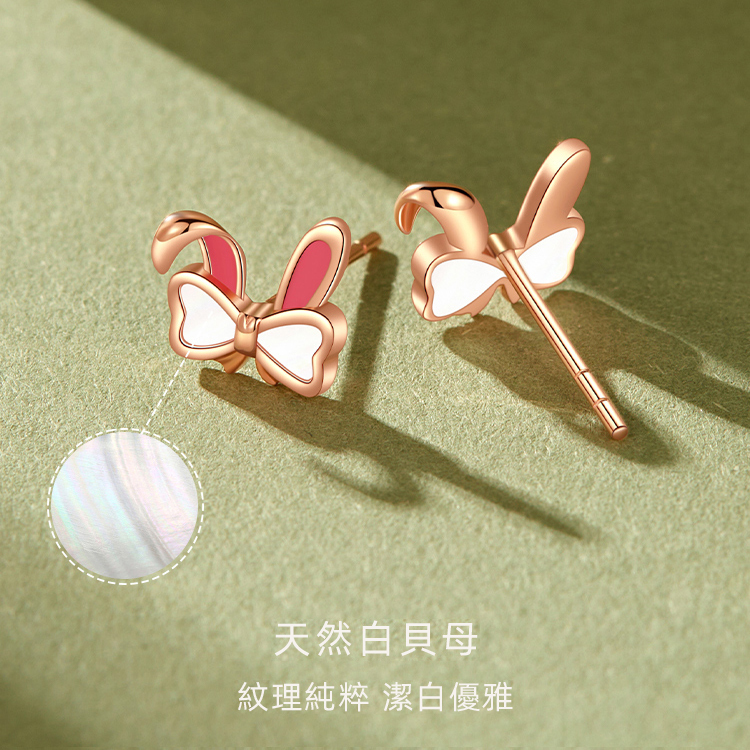 七夕情人節丨【18K金】「吉祥如意」萌兔耳釘  禮物推薦Rabbit-VANA氛圍飾品