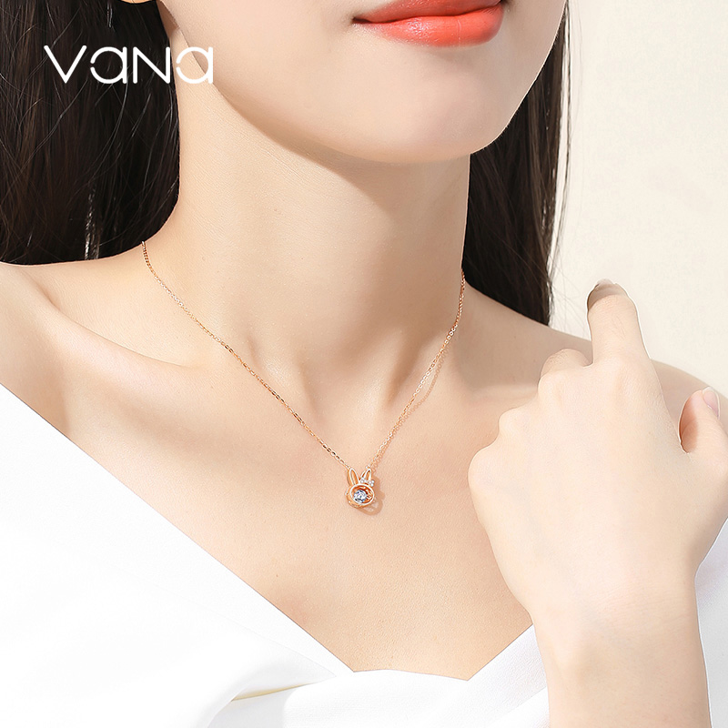 超質感好物丨「月上玉兔」跳動項鍊 可愛兔限定【純銀】    禮物推薦Rabbit-VANA氛圍飾品