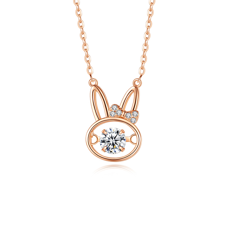 「月上玉兔」項鍊 可愛兔限定 生日禮物【純銀】  -VANA氛圍飾品