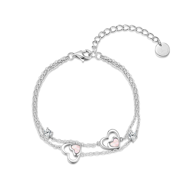 七夕情人節丨傾心相印 · 「愛心雙層」手鍊  禮物推薦-VANA氛圍飾品