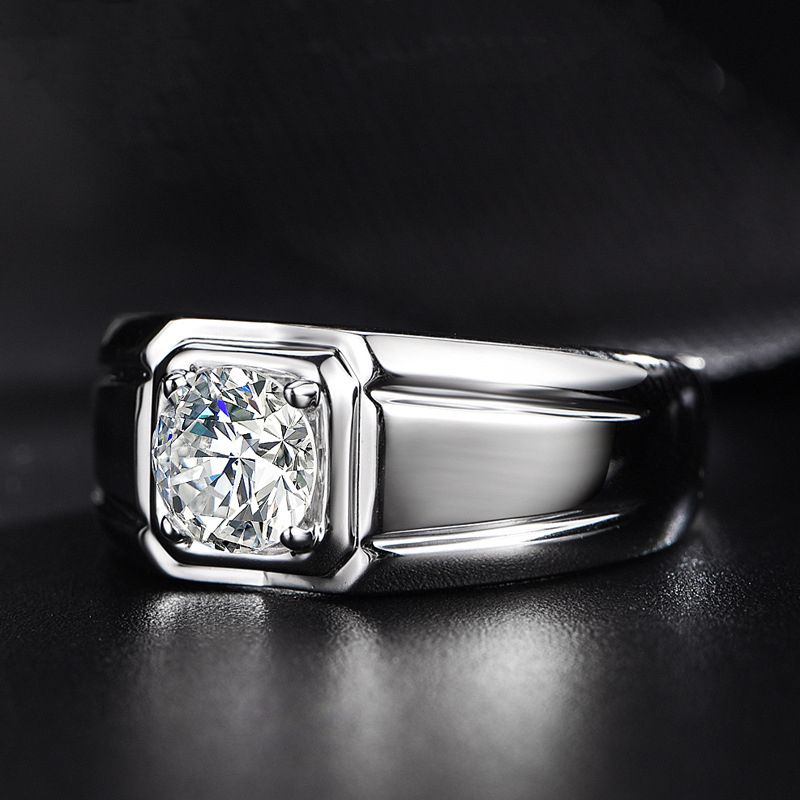 七夕情人節丨莫桑鑽寬面 ·「剛正男戒」  禮物推薦Moissanite-VANA氛圍飾品