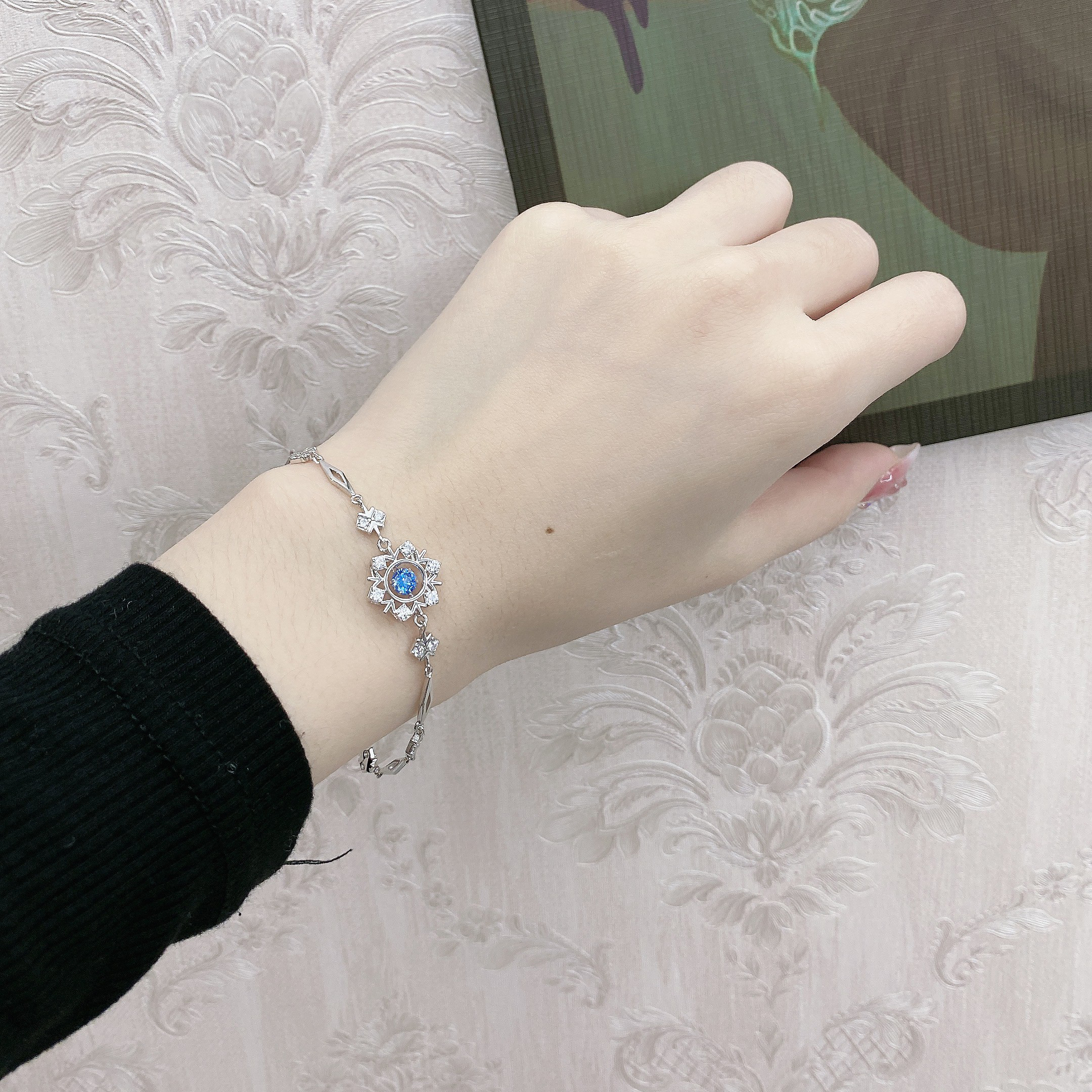 超質感好物丨雪花天使心純銀跳動手鍊   禮物推薦-VANA氛圍飾品