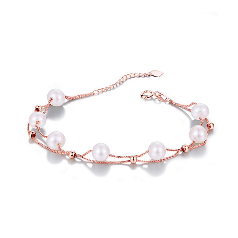 母親節 × 520丨【18K金】「白玉盤」天然珍珠手鍊 加碼贈好禮 禮物推薦-VANA氛圍飾品