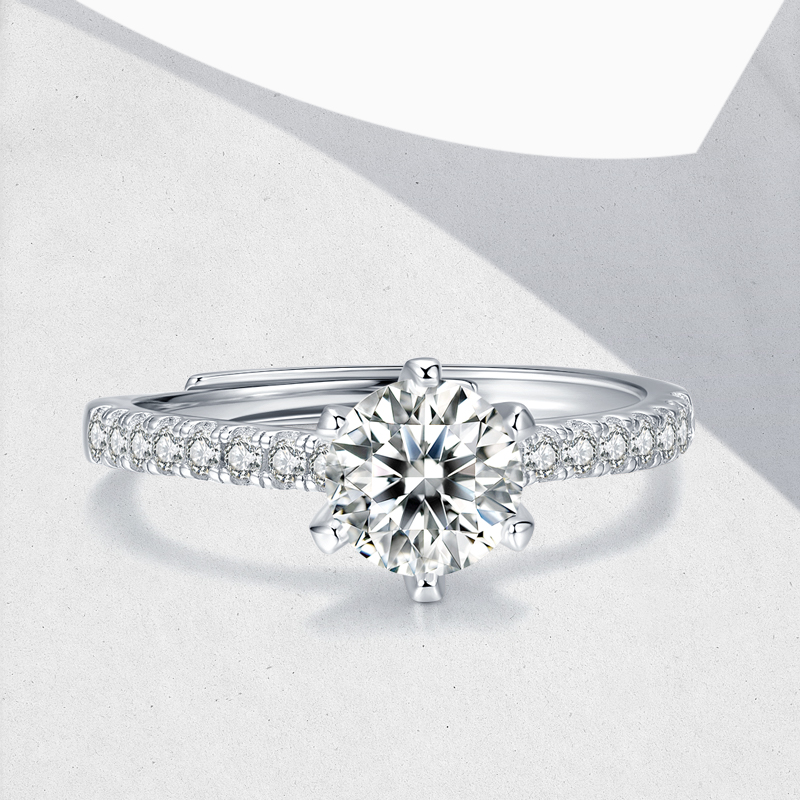 七夕情人節丨莫桑鑽戒指 · 「六爪單排戒」  禮物推薦Moissanite-VANA氛圍飾品