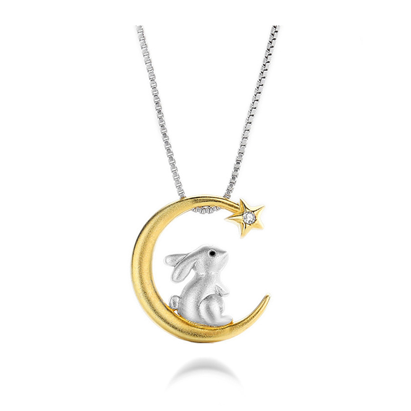 母親節 × 520丨月亮彎彎 · 「星月萌兔」項鍊 加碼贈好禮 禮物推薦-VANA氛圍飾品