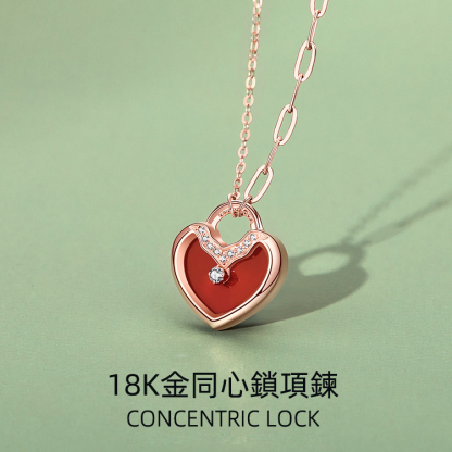 七夕情人節丨【18K金】同心鎖項鍊  禮物推薦-VANA氛圍飾品