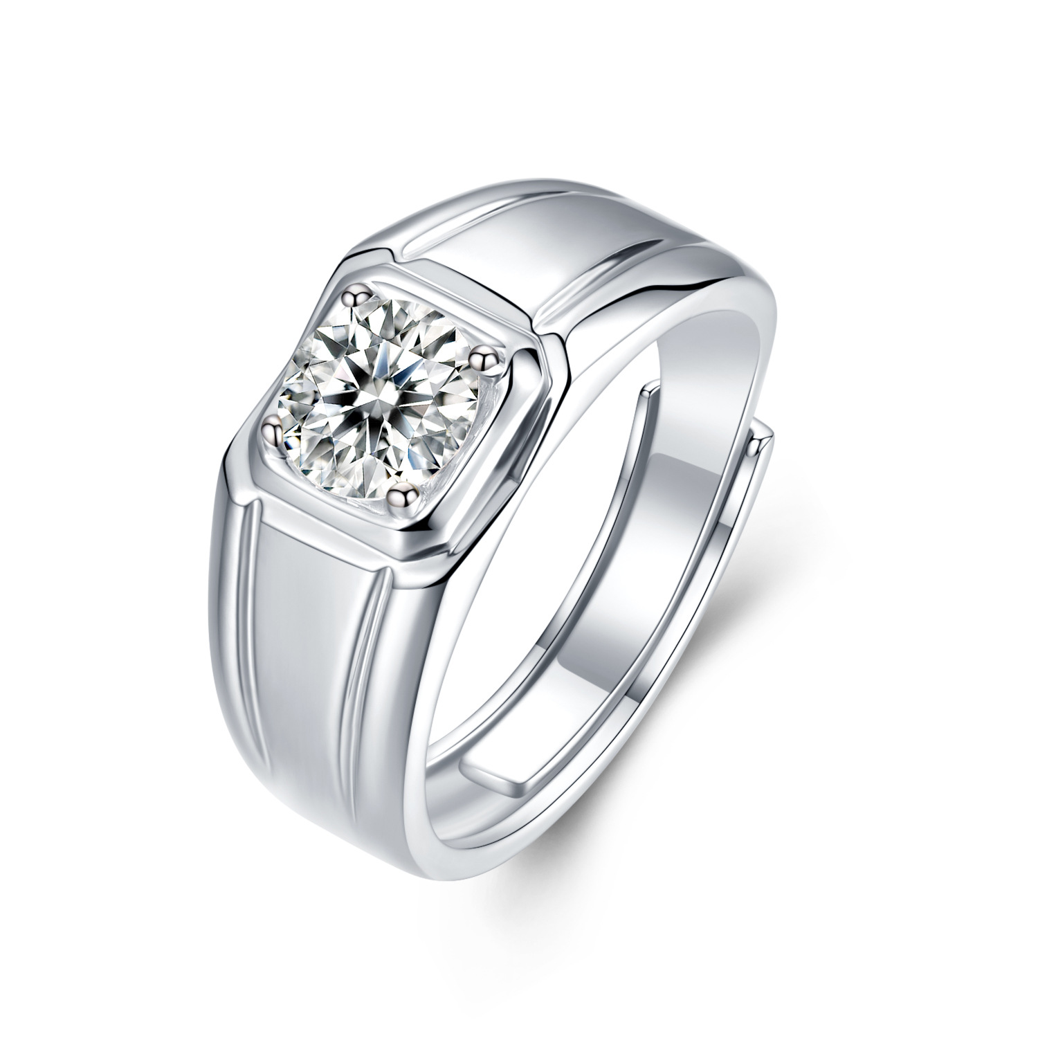 七夕情人節丨莫桑鑽寬面 ·「剛正男戒」  禮物推薦Moissanite-VANA氛圍飾品