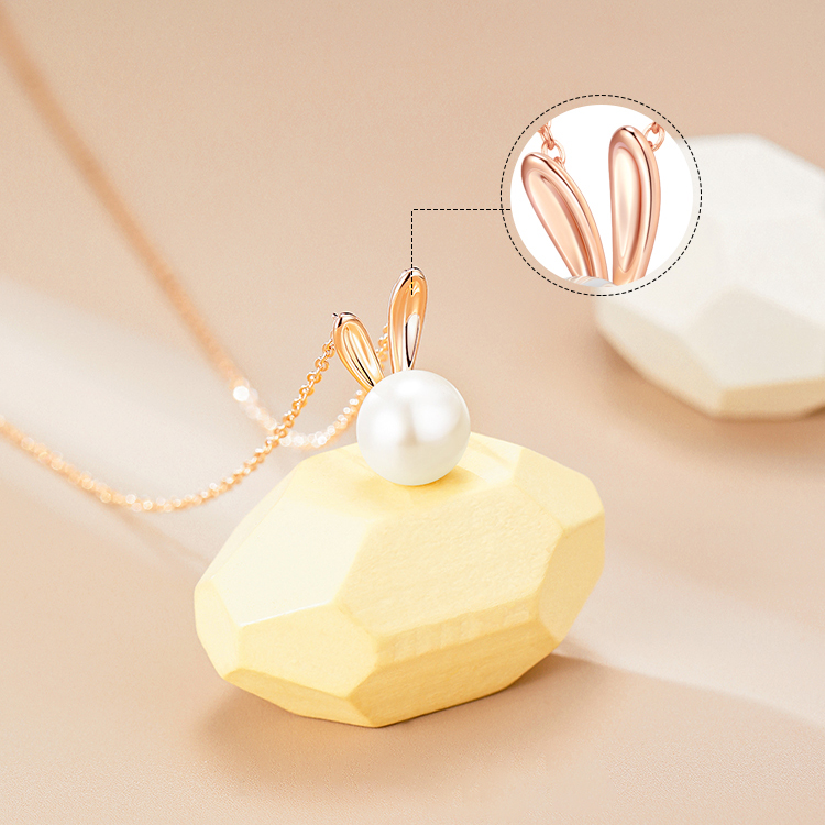 七夕情人節丨兔耳珍珠項鍊  禮物推薦Rabbit-VANA氛圍飾品
