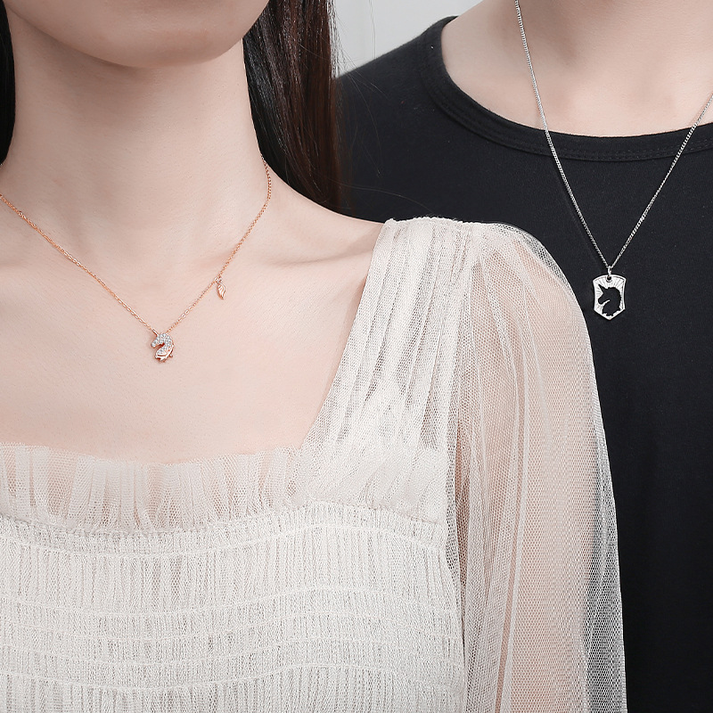 七夕情人節丨為你守護 · 「獨角獸」情侶項鍊（2入組）  禮物推薦-VANA氛圍飾品