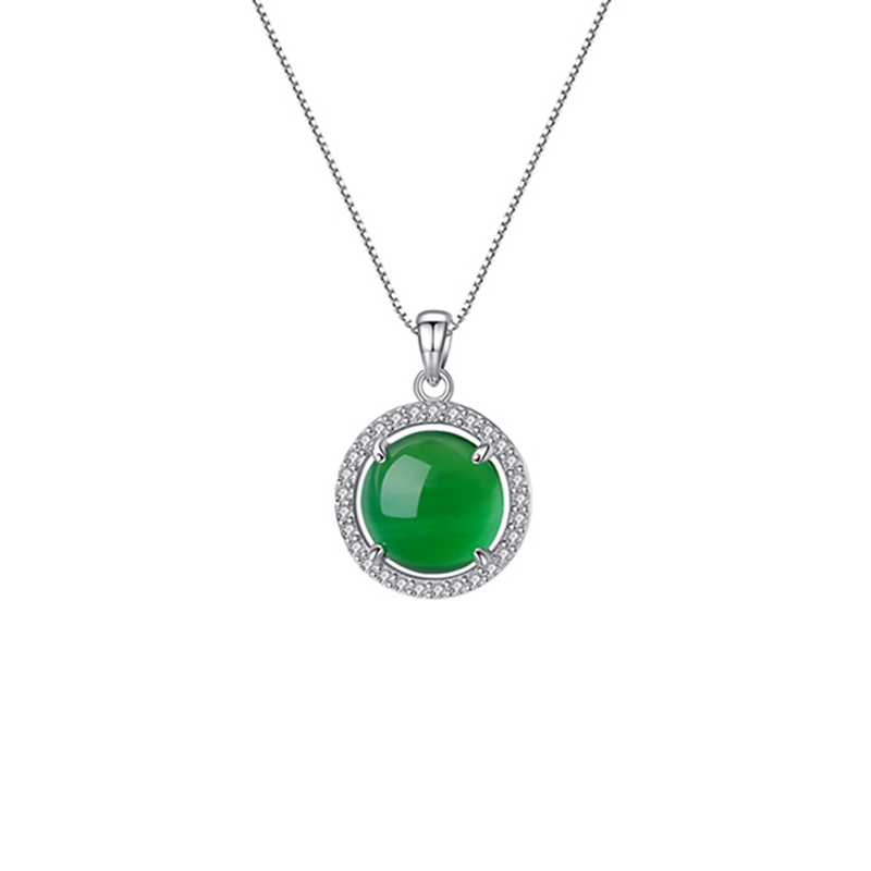 聖誕節禮物丨「碧綠玉髓」項鍊（白金） 禮物推薦-VANA氛圍飾品