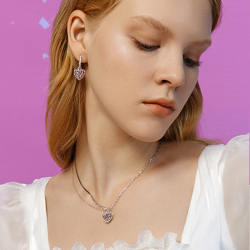 愛心鋯石耳環-FANYIACC