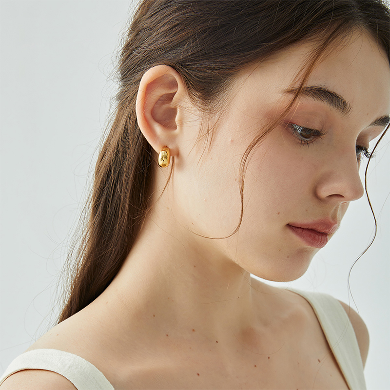 金色豆豆耳扣耳環-FANYIACC