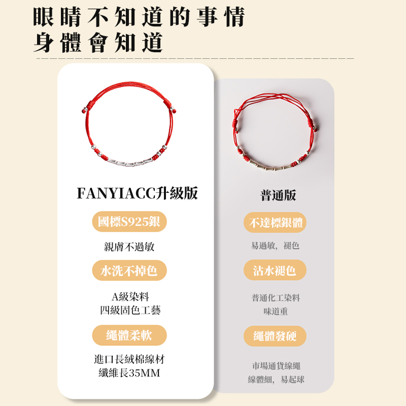 祈願 | 幸運銀竹節 節節高升手繩-FANYIACC