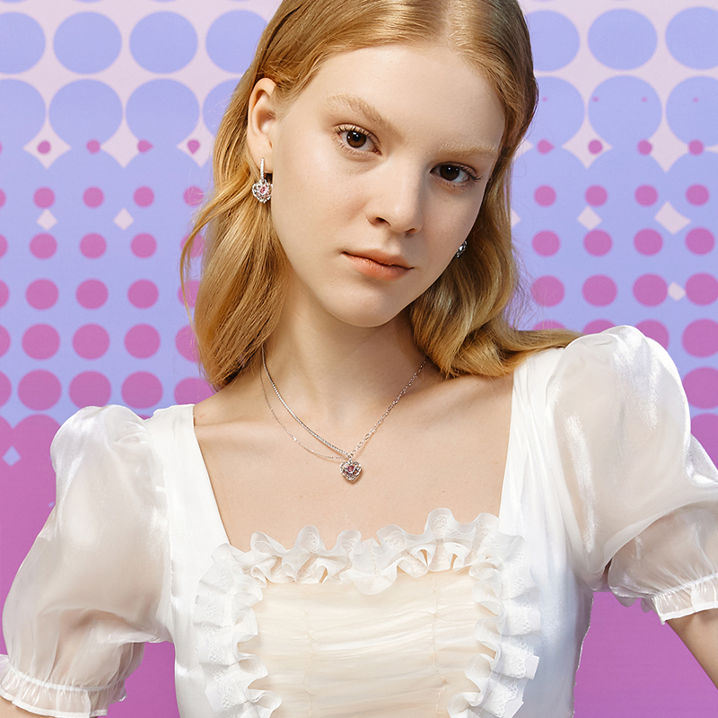 愛心鋯石耳環-FANYIACC