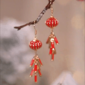 民國風紅燈籠耳環 -FANYIACC