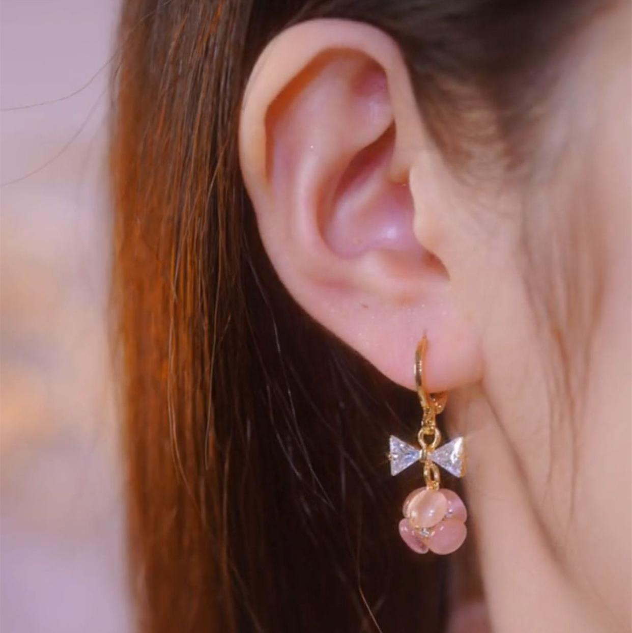 貓眼石鑽球耳環 -FANYIACC