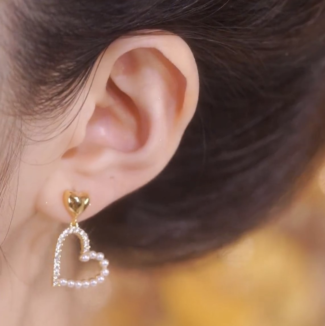 輕奢珍珠愛心耳環-FANYIACC