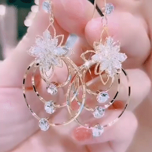 超閃花朵耳環-FANYIACC