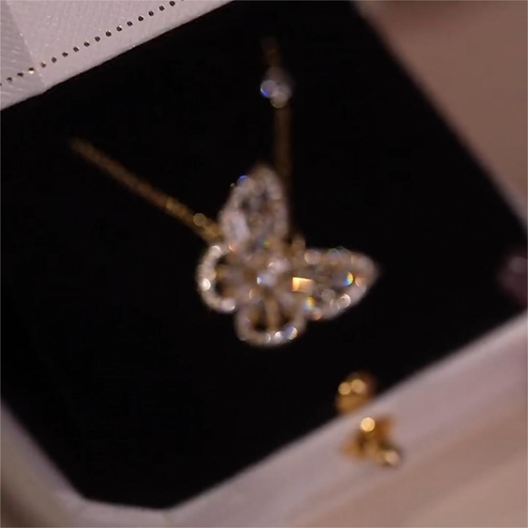 滿鑽鋯石蝴蝶項錬-FANYIACC