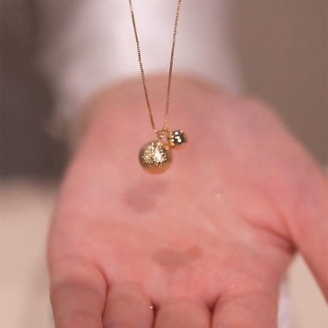 金色磨砂鈦鋼球項錬-FANYIACC