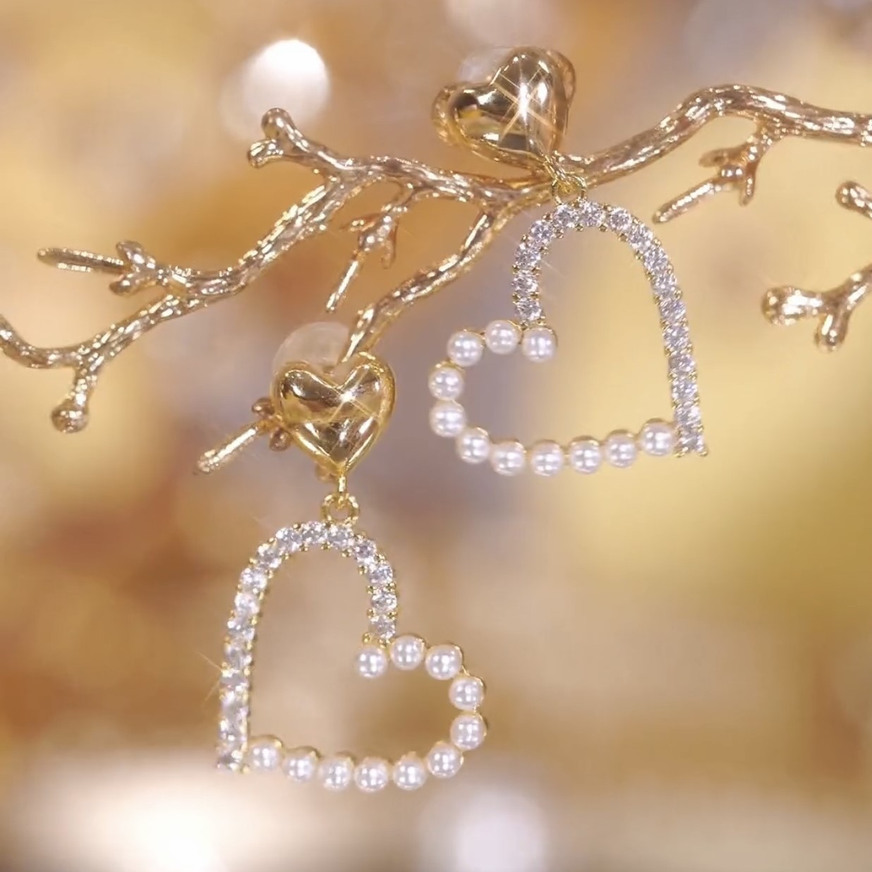 輕奢珍珠愛心耳環-FANYIACC