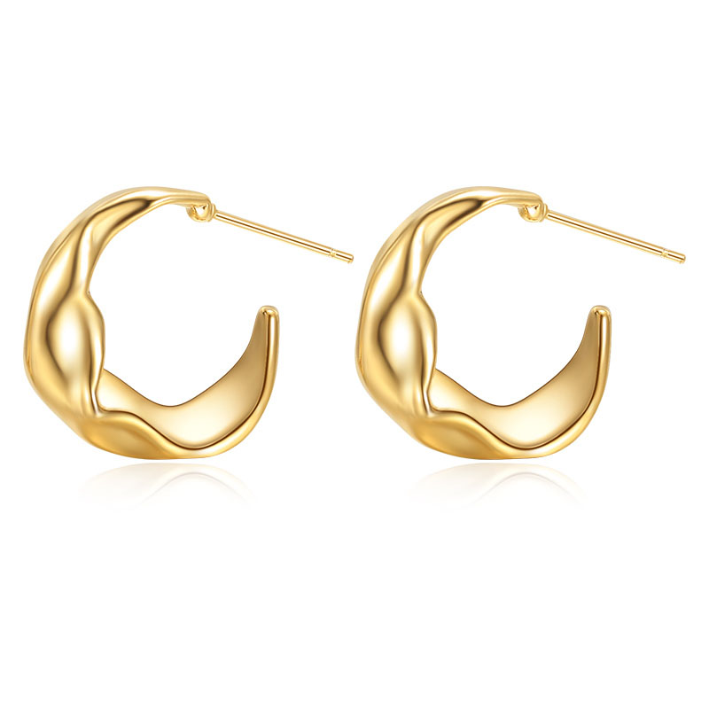 VIGG 18K Gold Plated Ribbon Earrings-Vigg Jewelry